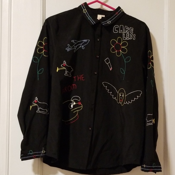 Black Graffiti Blouse - Picture 2 of 5